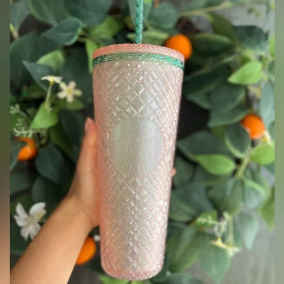 Starbucks | Other | Newstarbucks Spring 223 Pearlescent Pink Diamond  Studded Venti Cup | Poshmark